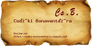 Csáki Bonaventúra névjegykártya